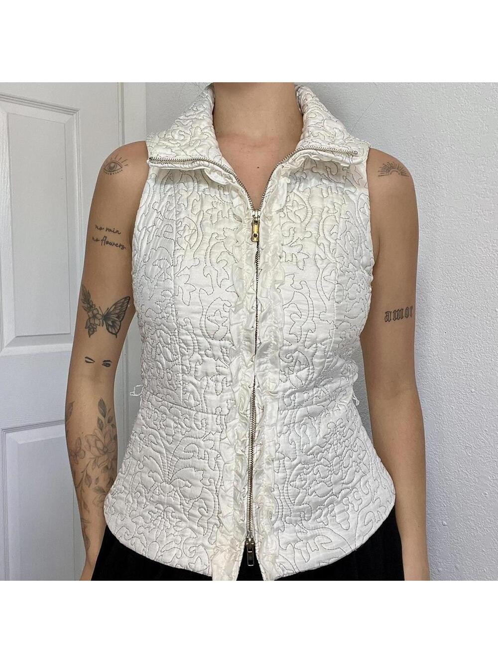 Ivory Quilted Vest – XXS